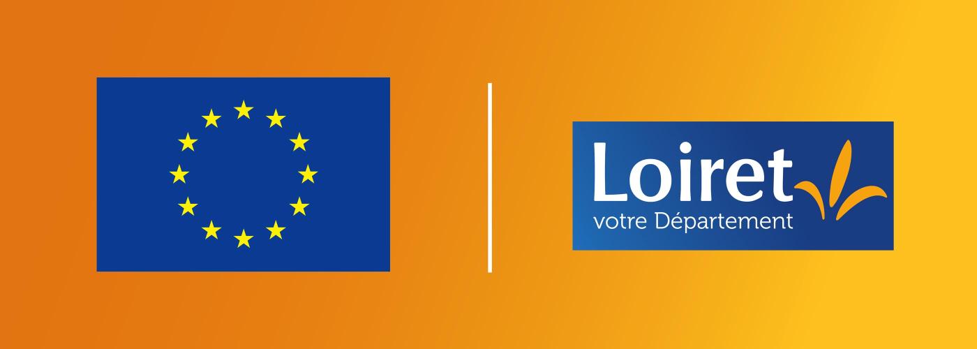 Bannière Union Européenne + Département du Loiret